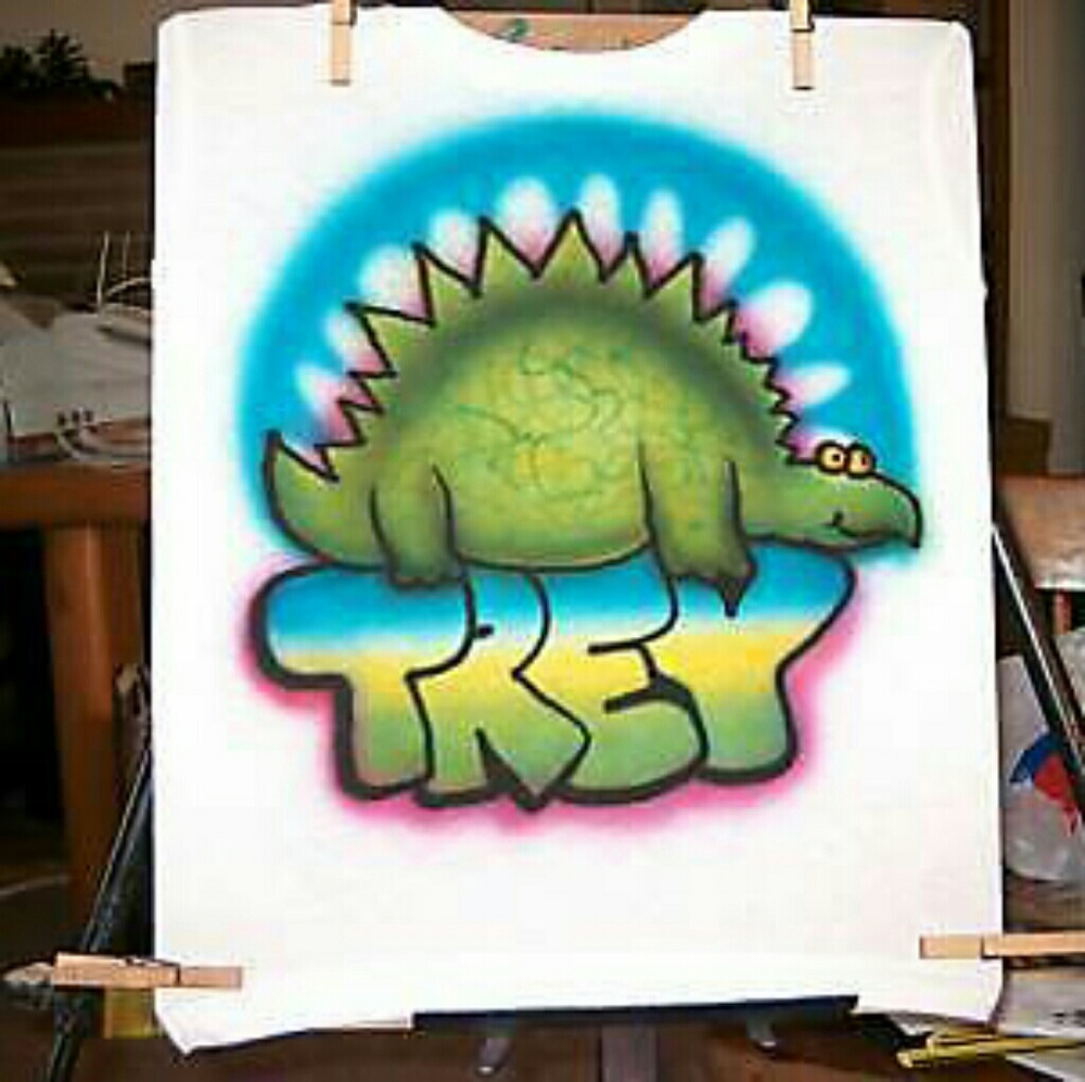 COPY - DINOSAUR Custom Made Airbrushed T-shirt KIDS
